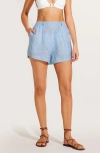 Vitamin A ® The Getaway Linen Cover-up Shorts In Summer Stripe
