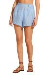 VITAMIN A THE GETAWAY LINEN COVER-UP SHORTS