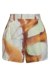 Vitamin A ® The Getaway Linen Cover-up Shorts In Brown