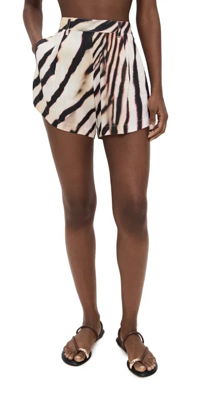 Vitamin A The Getaway Shorts Shell Stripe In Animal Print