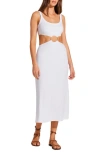 Vitamin A ® The Icon Cutout Dress In White Organic Rib