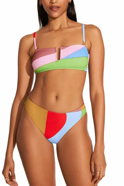 Vitamin A Ursula Bandeau Top In Abstract Colorblock Ecorib Bt In Multi