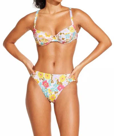 Vitamin A Women's Cali High Leg Full Coverage Bottom In Wildflower Ecorib In Multi
