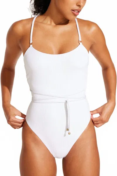Vitamin A Women's Yara Wrap One Piece In White Ecorib