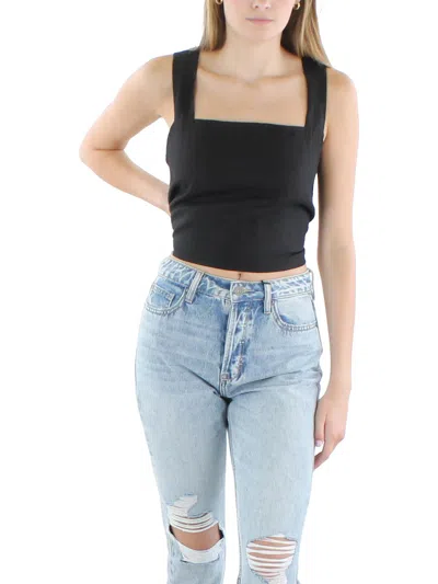 Vitamin A Womens Linen Solid Cropped In Black