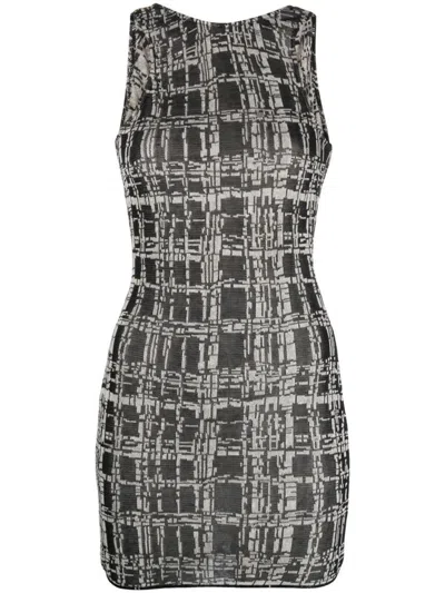 Vitelli Babele Jacquard Scoop Back Mini Dress Clothing In Black