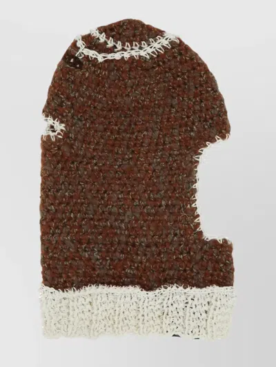 VITELLI CONTRASTING TRIMMINGS KNITTED BALACLAVA