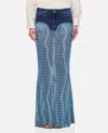 Vitelli Siren Denim Jaquard Maxi Skirt In Dark Blue