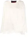 Vitelli Open-knit Detail Jumper In White Mohair
