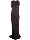 Vitelli Draped-detailing Floor-length Dress In Black
