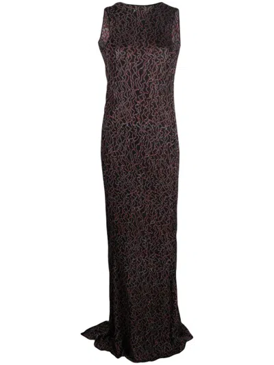 Vitelli Electric Jacquard Chainlink Gown Without Chainlinks Clothing In Black