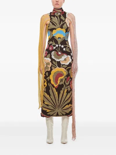 VITELLI FLORAL JACQUARD KNIT DRESS