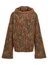 Vitelli Jacquard Flow Hooded Sweater In Brown