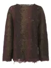 Vitelli Gradient Sweater With Flared Hem And Crew Neck