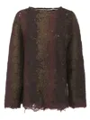 Vitelli Gradient Sweater With Flared Hem And Crew Neck In Black