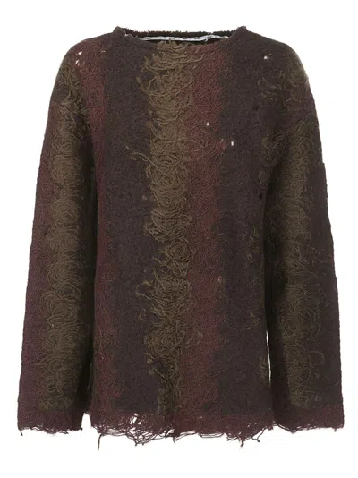 VITELLI VITELLI GRADIENT SWEATER WITH FLARED HEM AND CREW NECK