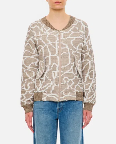 VITELLI GREY JACQUARD HARRINGTON JACKET