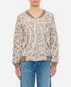 Vitelli Patterned Zip-front Cardigan In Grey