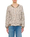 Vitelli Patterned Zip-front Cardigan In Neutrals