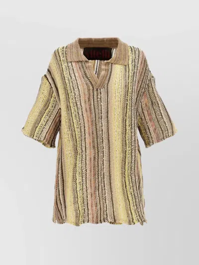 Vitelli Jacquard Knit Polo Shirt In Green