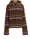 Vitelli Oversized Hooded Sweater Textured Knit In Multi