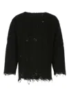 Vitelli Sleeveless Knit With Frayed Hem And Textured Sparkle In Black