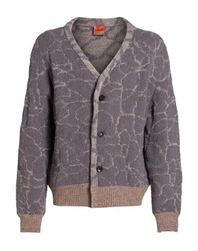 Vitelli Man Cardigan Grey Size 1 Polyamide, Linen, Cotton In Gray
