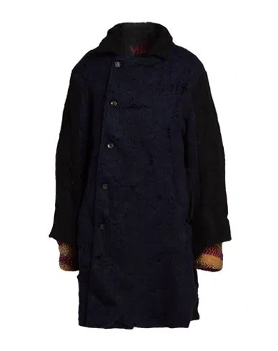 Vitelli Man Jacket Black Size 1 Recycled Fibers, Wool, Polyamide, Polyester In Blue