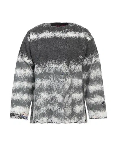 Vitelli Man Sweater Charcoal Size 2 Wool, Polyamide, Polyester, Silk, Cotton In Grey