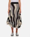 Vitelli Peacock Flared Skirt In Multicolor