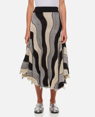 Vitelli Peacock Flared Skirt In Multicolor