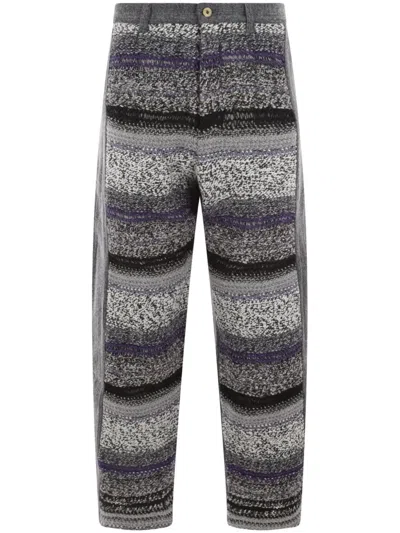 VITELLI 针扎对比拼接长裤