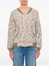 Vitelli Patterned Zip-front Cardigan In Neutral