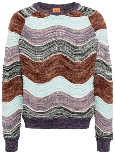 Vitelli Peacock-knit Jumper In Brown