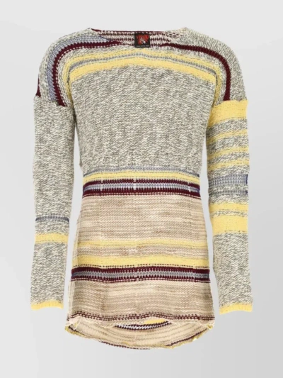 Vitelli Regenerated Yarns Backless Oversized Sweater In Stripped