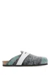 Vitelli Multicolor Fabric Slippers In Gray