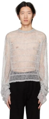 Vitelli Ssense Exclusive Gray Netted Sweater In Light Smoke