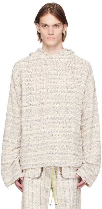 Vitelli Ssense Exclusive Off-white Hoodie In Grain White And Azul