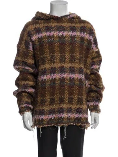 Pre-owned Vitelli Striped Mock Neck Pullover In Brown