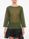 Vitelli Linen Cotton And Wool Raglan Sweater In Green