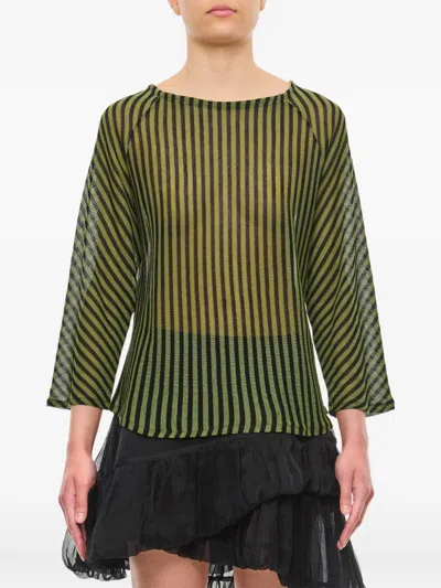 VITELLI STRIPED-PATTERN THREE-QUARTER TOP