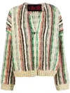 Vitelli Linen Blend Cotton Cardigan In Multicolour