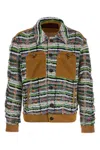 Vitelli Textured Ribbed Hem Jacket With Chest Pockets In Multi
