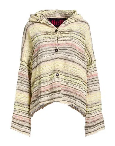 Vitelli Woman Cardigan Yellow Size 2 Cotton, Linen, Polyamide, Acrylic In Multi