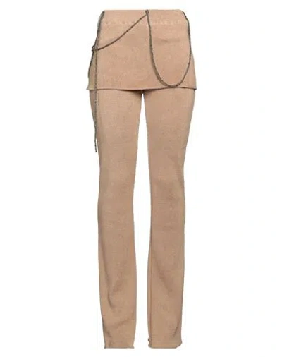 VITELLI VITELLI WOMAN PANTS SAND SIZE 2 VISCOSE, COTTON