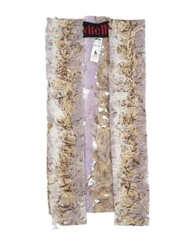 Vitelli Woman Scarf Ivory Size - Wool, Polyamide, Acrylic In Purple