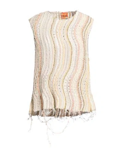 Vitelli Woman Sweater Ivory Size 2 Cotton, Viscose, Linen, Polyamide, Pes In White