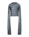 Vitelli Woman Sweater Navy Size 2 Mohair Wool In Navy