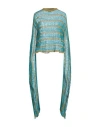 Vitelli Woman Sweater Turquoise Size 1 Mohair Wool In Blue