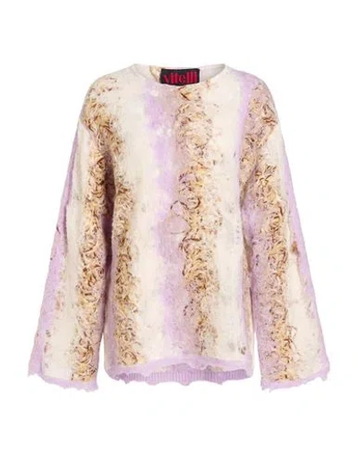 Vitelli Woman Top Lilac Size 1 Wool, Polyamide, Acrylic In Purple